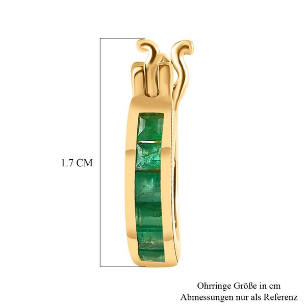 AA Kagem sambische Smaragd-Creolen, 925 Silber vergoldet, 0,60 ct. image number 5