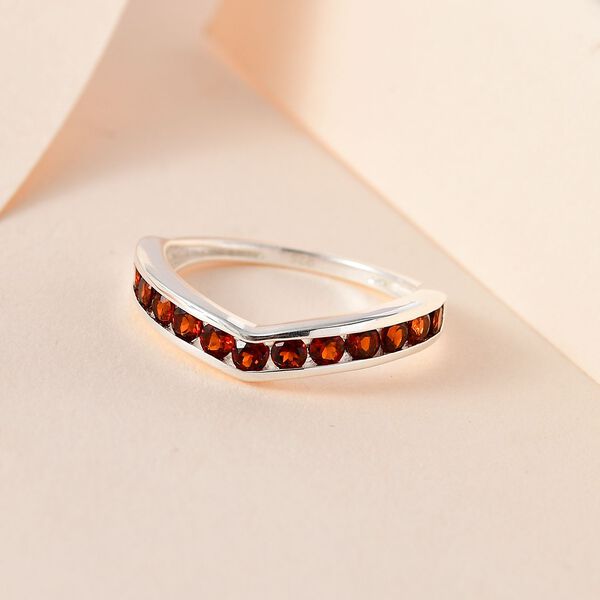 Roter Granat Ring, 925 Silber (Gr&ouml;&szlig;e 16.00) ca. 0.75 ct image number 2