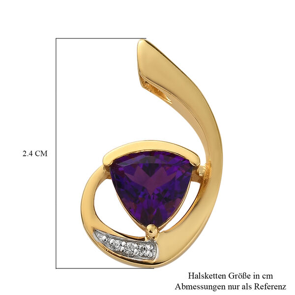 Afrikanischer Amethyst und Zirkon Anh&auml;nger 925 Silber vergoldet image number 6
