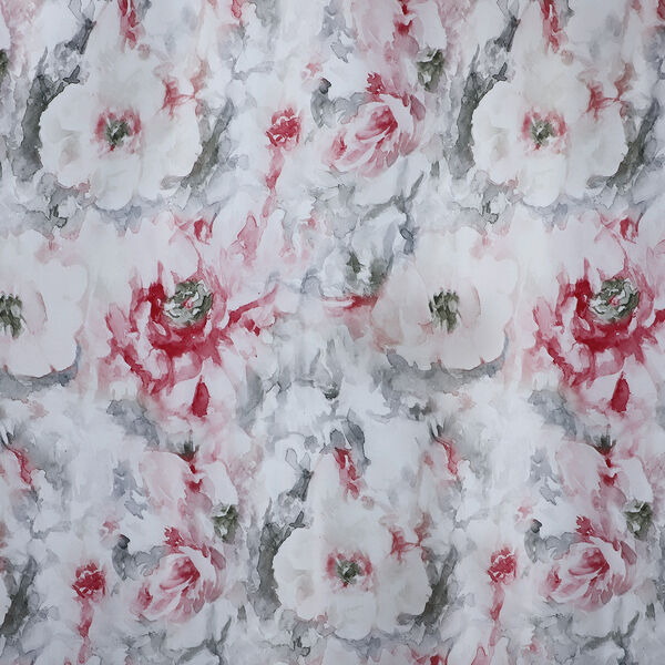 2er-Set - Verdunkelungvorh&auml;nge mit 8 Metallringen, Blumenmuster, Rot-Rosa und Wei&szlig;&nbsp; image number 2