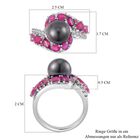 Tahiti Perle, Afrikanischer Rubin (Fissure gefüllt) Ring, 925 Silber rhodiniert, (Größe 19.00), ca. 2.56 ct image number 6