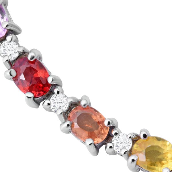 Mehrfarbiges Saphir-Armband, ca. 20 cm, 925 Silber platiniert ca. 8.16 ct image number 2