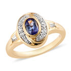 Tansanit und Zirkon-Ring, 925 Silber vergoldet  ca. 0,68 ct image number 3