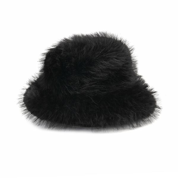 Kunstfell-Bucket-Hut, Einheitsgr&ouml;&szlig;e, Schwarz image number 0