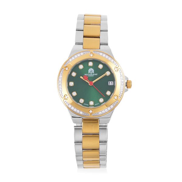 William Hunt - Moissanit japanisches Uhrwerk zweifarbige Uhr- 0,20 ct. image number 0