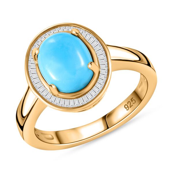 AAA Sleeping Beauty T&uuml;rkis und Diamant Ring - 1,61 ct. image number 6