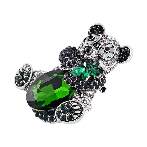 Mehrfarbiger Kristall Brosche  Antik-silber-Plattierung image number 2