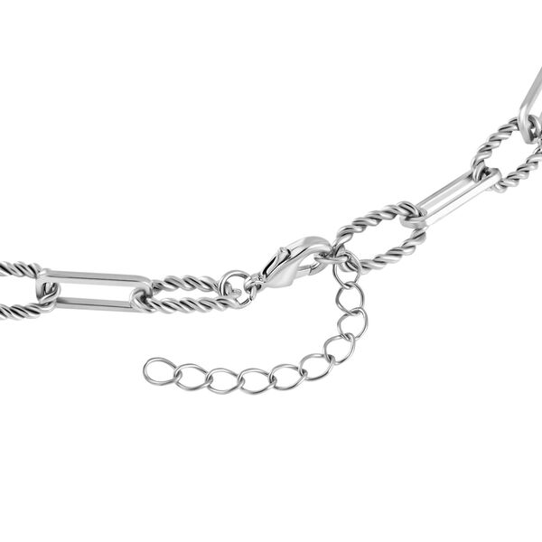 Weißer Kristall Halskette ca. 50 cm, silberfarben image number 4