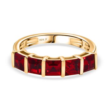 J Francis gefertigt mit SWAROVSKI- Siam Farbe Swarovski Kristall Ring, 925 Silber vergoldet