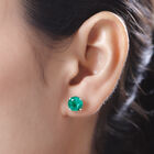 Smaragd-Triplett-Quarz Ohrringe, 925 Silber platiniert ca. 4,74 ct image number 2