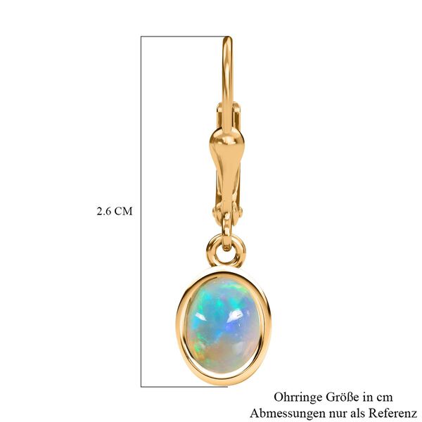Natürliche, äthiopische Welo Opal Ohrringe, 925 Silber vergoldet ca. 1.58 ct image number 6