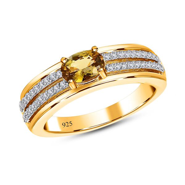 AA natürlicher, goldener Tansanit und Zirkon-Ring - 1,11 ct. image number 4