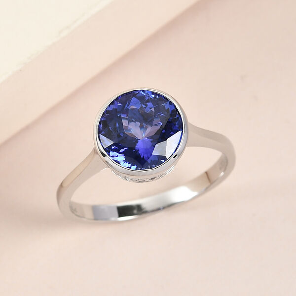 RHAPSODY AAAA Tansanit Solit&auml;r-Ring, 950 Platin  ca. 4,34 ct image number 2