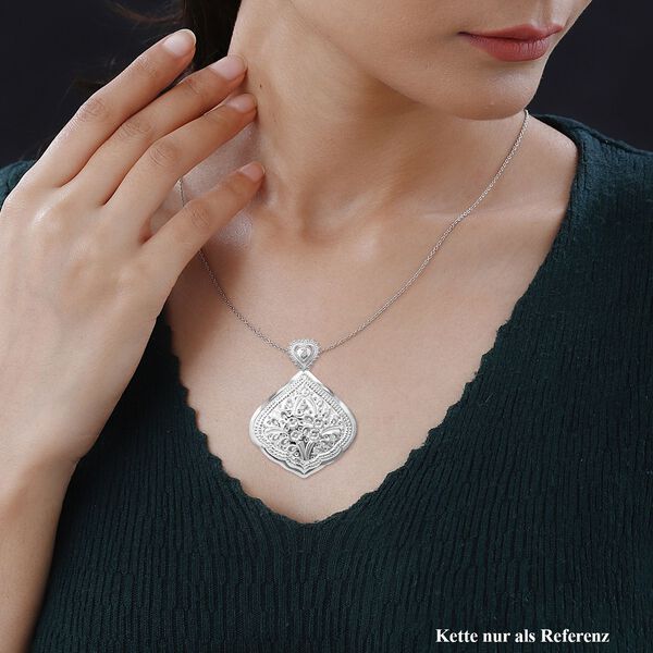 Anh&auml;nger mit Blumenmuster, 925 Silber rhodiniert, ca. 9,70g image number 1