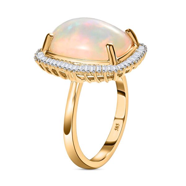 AAA nat&uuml;rlicher, &auml;thiopischer Welo Opal und Diamant-Ring - 4,62 ct. image number 4