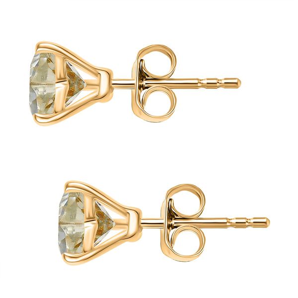 AA Prasiolith Ohrringe, 925 Silber 750 Gelb Vergoldet ca. 2.35 ct image number 4