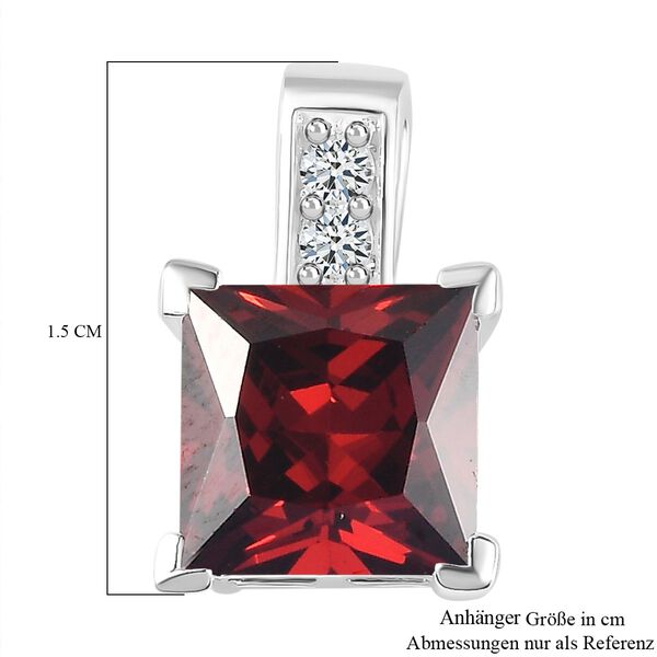 Roter und wei&szlig;er Zirkonia-Anh&auml;nger - 4,36 ct. image number 6