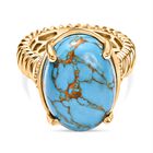 Blaues Türkis Ring Messing (Größe 17.00) ca. 9,42 ct