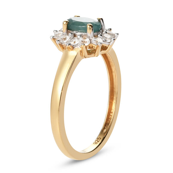 Grandidierit und Zirkon Ring 925 Silber vergoldet  ca. 0,77 ct image number 4