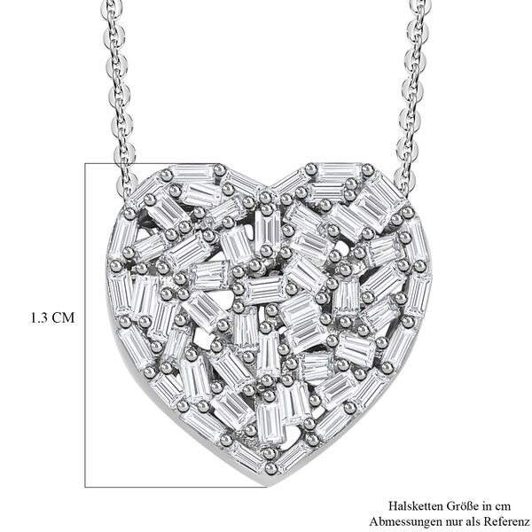 GP Heart Kollektion - Diamant-Cluster-Anhänger mit Kette in platiniertem Silber - 0,33 ct. image number 7