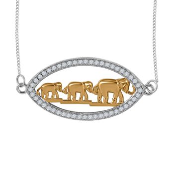 LUSTRO STELLA Elefant Zirkonia Halskette, 45cm - 0,42 ct.