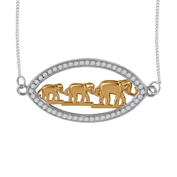 LUSTRO STELLA Elefant Zirkonia Halskette, 45cm - 0,42 ct.