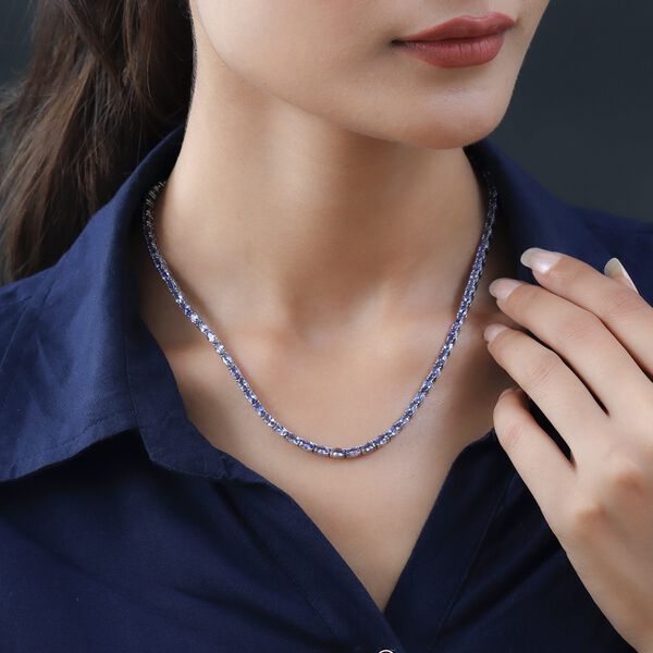 Tansanit Halskette, 45cm - 18,19 ct. image number 2