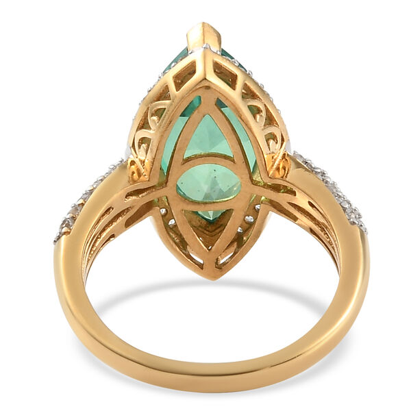 Pfau Triplett Quarz und Zirkon Ring 925 Silber vergoldet image number 6