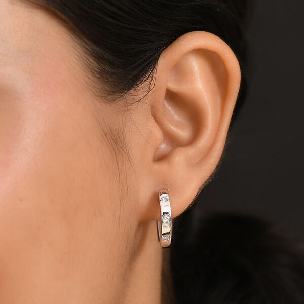 LUXURIANT SI-GH Labor Diamant Creolen, 925 Silber rhodiniert - 0,33 ct. image number 3