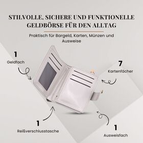 Jacquard-Schal aus Viskose und Geldb&ouml;rse aus PU-Leder mit RFID-Schutz