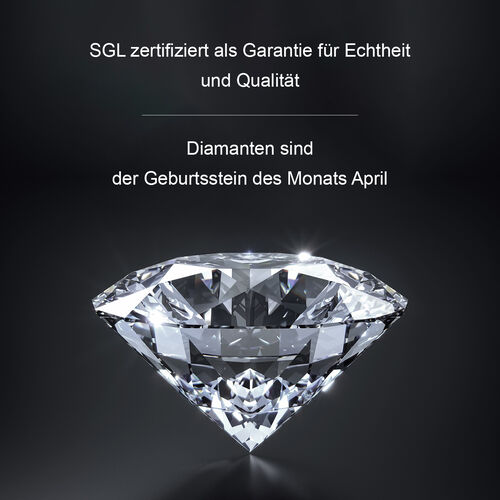 LUXURIANT DIAMOND- SGL zertifizierte VS-GH Labor Diamant Ohrringe in rhodiniertem 925 Silber - 0,50 ct. image number 8