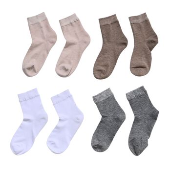 4 Paar Kn&ouml;chelsocken aus Baumwoll-Polyester, atmungsaktiv und elastisch, 23&ndash;25cm