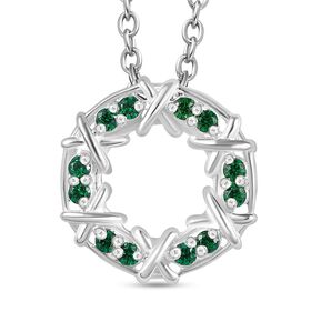 XOXO grüner kubischer Zirkonia-Anhänger mit 50cm Kette - 0,24 ct.