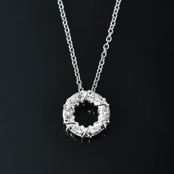 XOXO wei&szlig;er kubischer Zirkonia-Anh&auml;nger mit 50cm Kette - 0,24 ct. image number 3