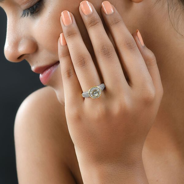 AAA Turkizit und weißer Zirkon-Ring - 1,77 ct. image number 3