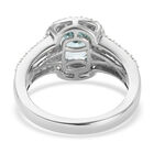 Blauer und Weißer Zirkon Ring 925 Silber platiniert (Größe 16.00) image number 5