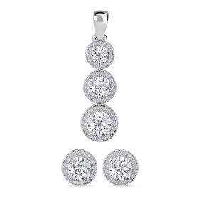 LUSTRO STELLA - 2er Set Zirkonia Anhänher und Ohrringe