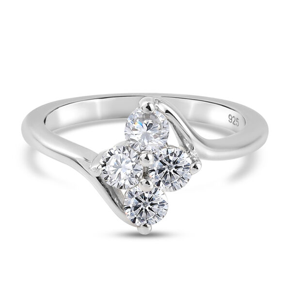Moissanit floraler Ring,