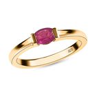 Afrikanischer Rubin, (Fissure gefüllt) Ring, 925 Silber vergoldet (Größe 17.00) ca. 0.65 ct image number 3