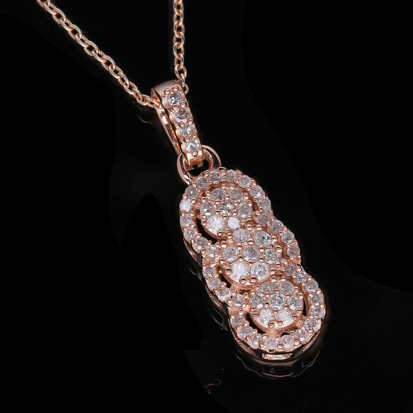 Nat&uuml;rlicher, rosa Diamant Anh&auml;nger mit 45cm Kette - 0,33 ct. image number 2