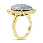 Boulder Opal Triplett und Zirkon-Ring, 925 Silber Gelbgold Vermeil  ca. 8,90 ct image number 3