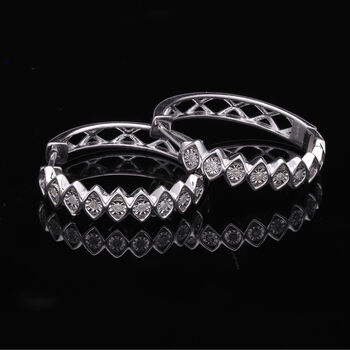 Wei&szlig;er Diamant Ohrringe 925 Silber platiniert ca. 0,15 ct.