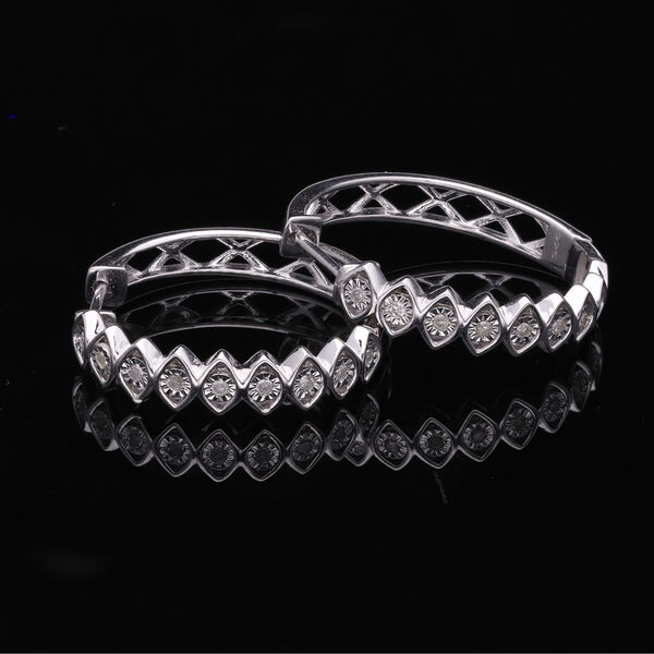 Wei&szlig;er Diamant Ohrringe 925 Silber platiniert ca. 0,15 ct. image number 2