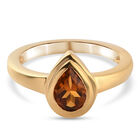 Madeira Citrin Solitär-Ring, 925 Silber vergoldet  ca. 0,64 ct image number 0