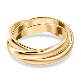 Royal Bali Kollektion- Wickelring Trio in 925 Silber mit Gelbgold Vermeil