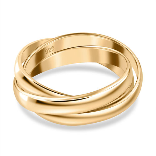 Royal Bali Kollektion- Wickelring Trio in 925 Silber mit Gelbgold Vermeil image number 0