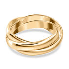 Designer Inspirierter Trilogy Ring, 925 Silber Gelbgold Vermeil (Größe 16.00) ca. 5,80g