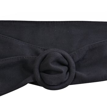 Wildlederg&uuml;rtel mit Schnalle, Schwarz