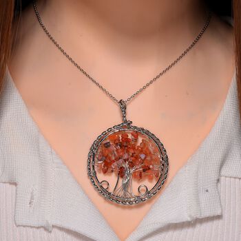 Roter Achat-Anh&auml;nger mit 50+5cm Kette - 37,60 ct.