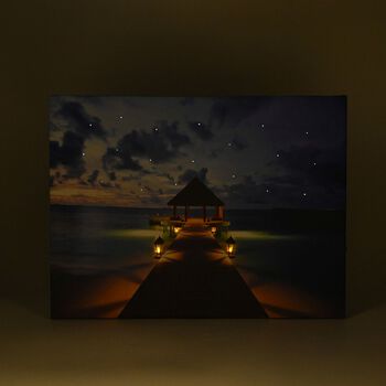 LED Leinwand Rahmen Digitaldruck Wandbild, Strandpavillon, 30x40 cm